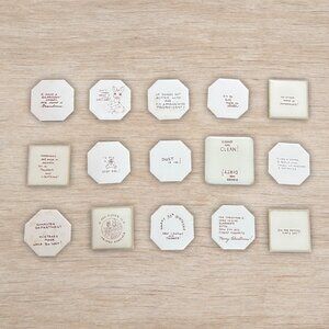 Lot of 15 Vintage Hand Painted Tiles Small Craft Designs Home Decor (E)